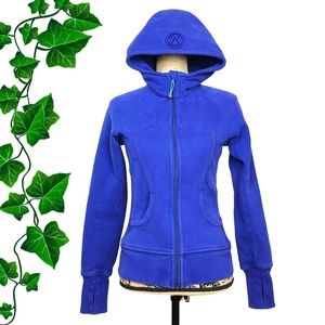 {Lululemon} Blue Thick Cotton Fleece Scuba Hoodie